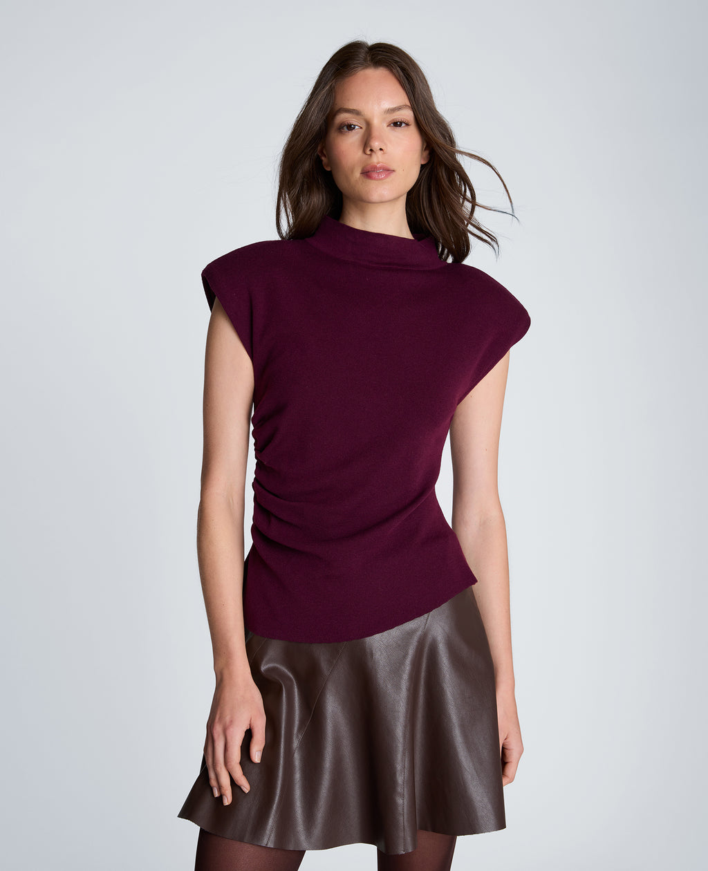 Kenneth Cole - Extedned Shoulder Asymmetrical Mock Neck Sweater WOMENS SWEATER for Women 