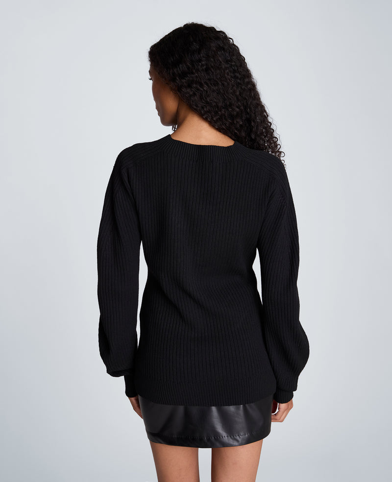 Kenneth Cole - Mock Neck Seamless Traveling Ribbed Sweater WOMENS SWEATER for Women