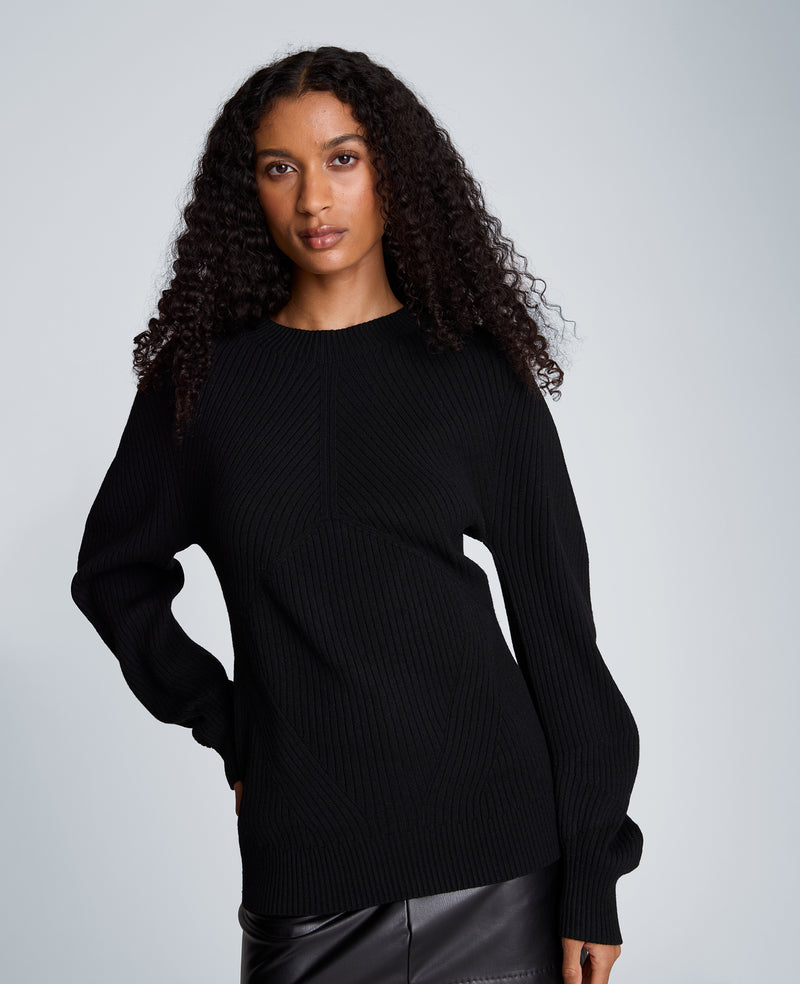 Kenneth Cole - Mock Neck Seamless Traveling Ribbed Sweater WOMENS SWEATER for Women