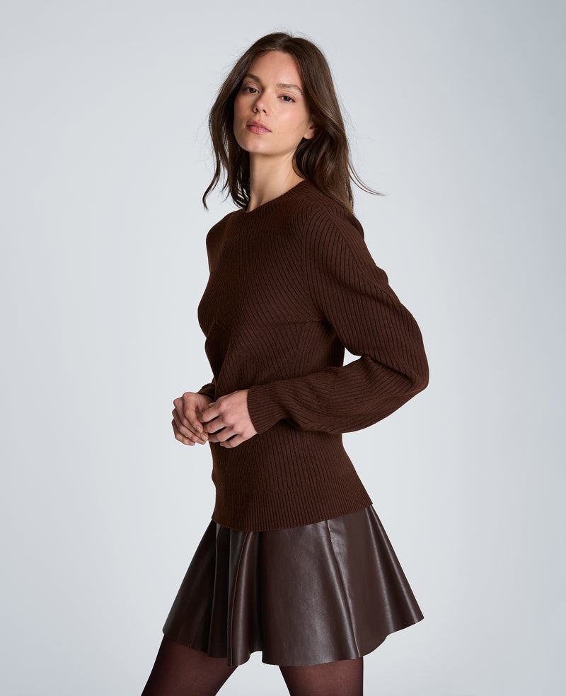 Kenneth Cole - Mock Neck Seamless Traveling Ribbed Sweater WOMENS SWEATER for Women