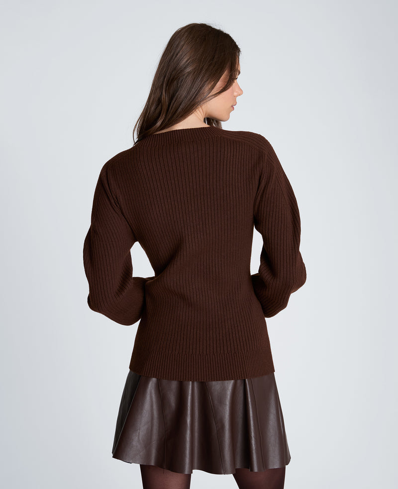 Kenneth Cole - Mock Neck Seamless Traveling Ribbed Sweater WOMENS SWEATER for Women