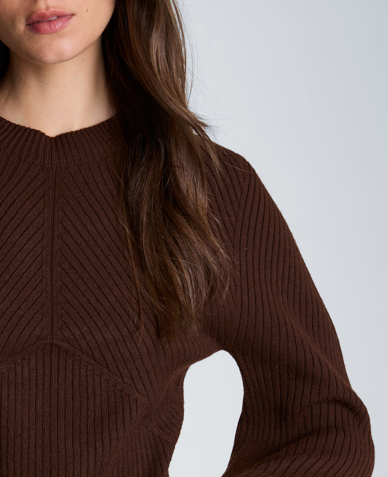 Kenneth Cole - Mock Neck Seamless Traveling Ribbed Sweater WOMENS SWEATER for Women