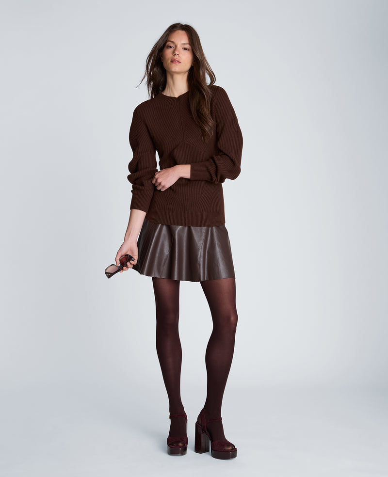 Kenneth Cole - Mock Neck Seamless Traveling Ribbed Sweater WOMENS SWEATER for Women