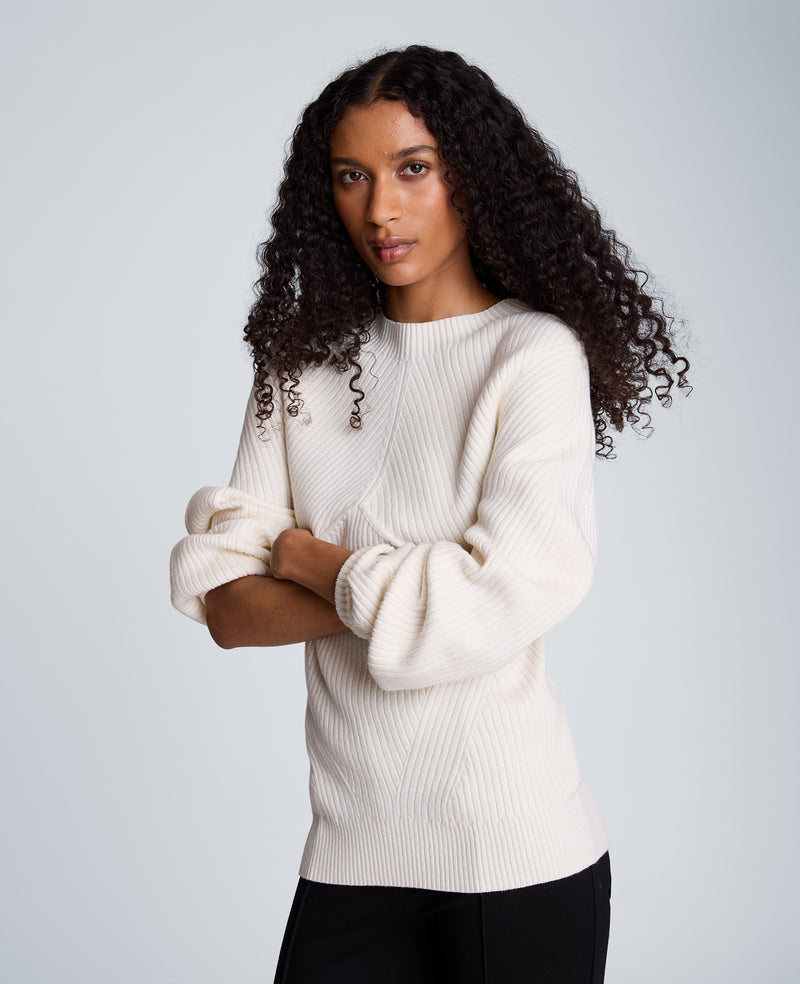 Kenneth Cole - Mock Neck Seamless Traveling Ribbed Sweater WOMENS SWEATER for Women