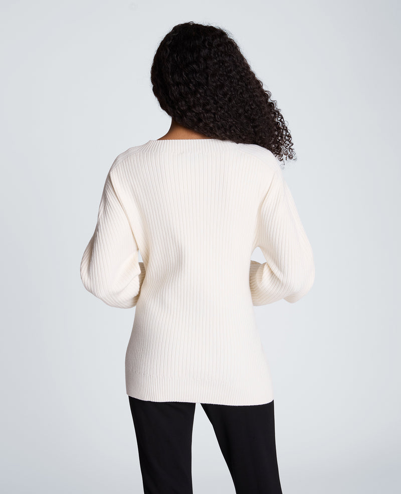 Kenneth Cole - Mock Neck Seamless Traveling Ribbed Sweater WOMENS SWEATER for Women