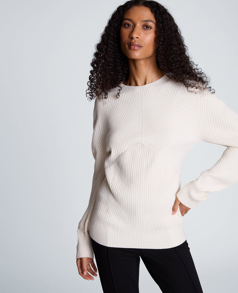 Kenneth Cole - Mock Neck Seamless Traveling Ribbed Sweater WOMENS SWEATER for Women