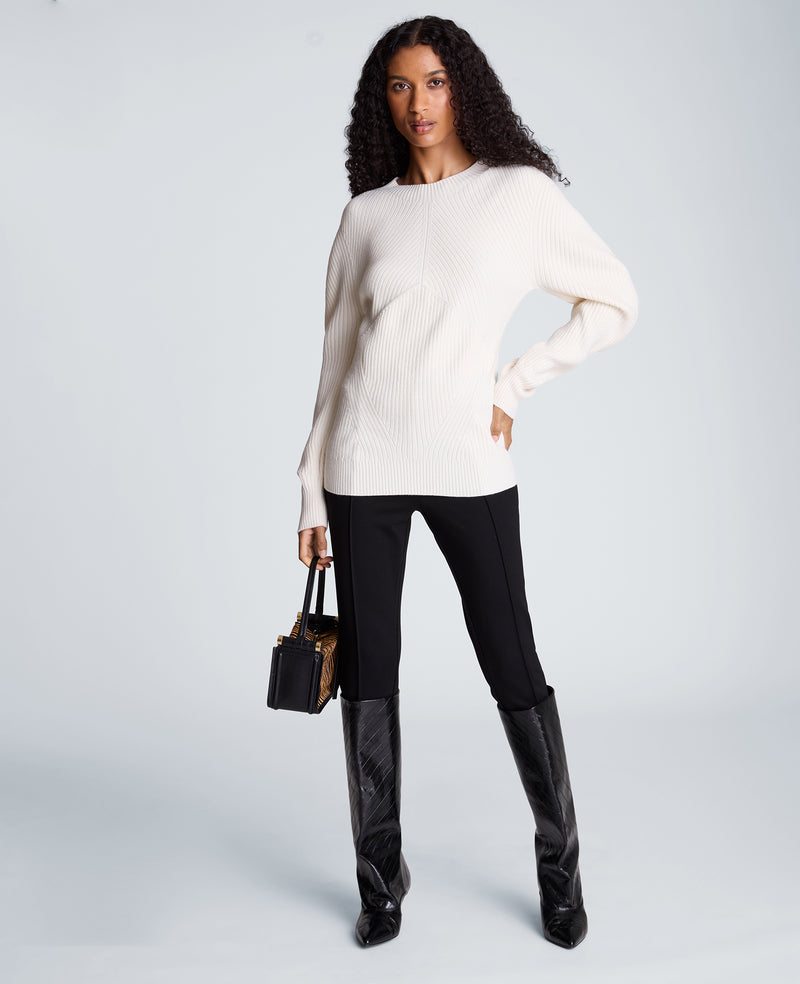 Kenneth Cole - Mock Neck Seamless Traveling Ribbed Sweater WOMENS SWEATER for Women