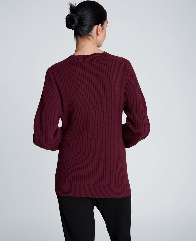 Kenneth Cole - Mock Neck Seamless Traveling Ribbed Sweater WOMENS SWEATER for Women