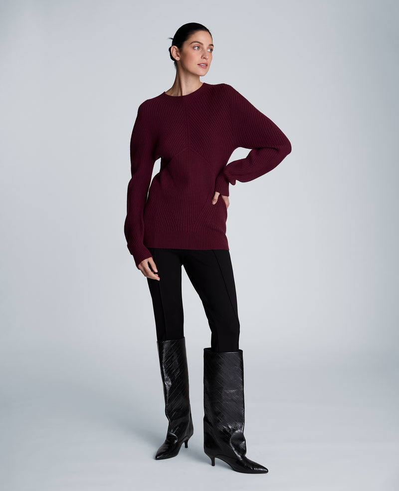 Kenneth Cole - Mock Neck Seamless Traveling Ribbed Sweater WOMENS SWEATER for Women