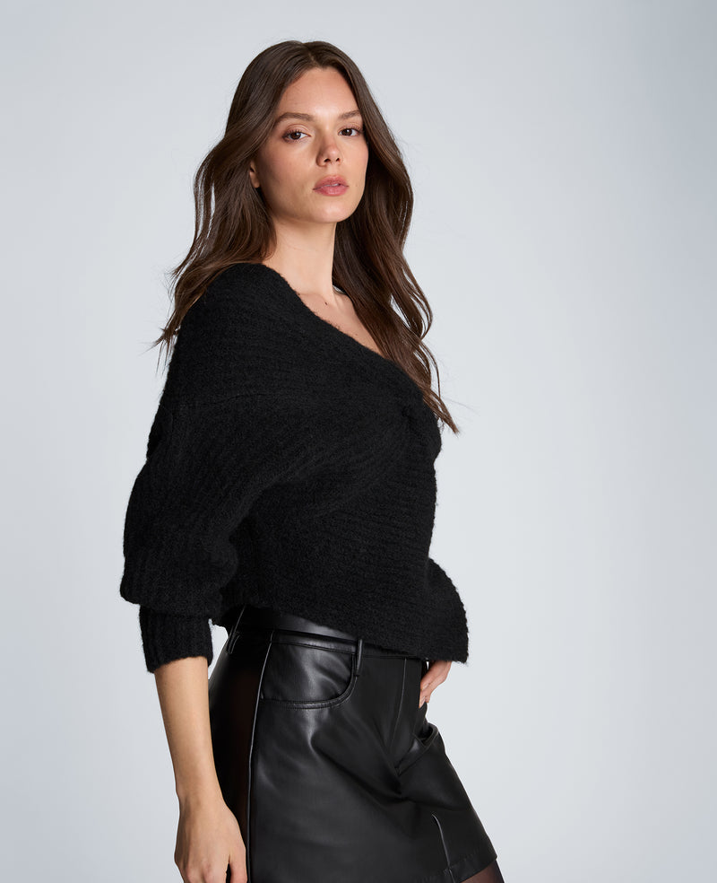 Kenneth Cole - Asymmetrical Drape Neck Chunky Sweater WOMENS SWEATER for Women