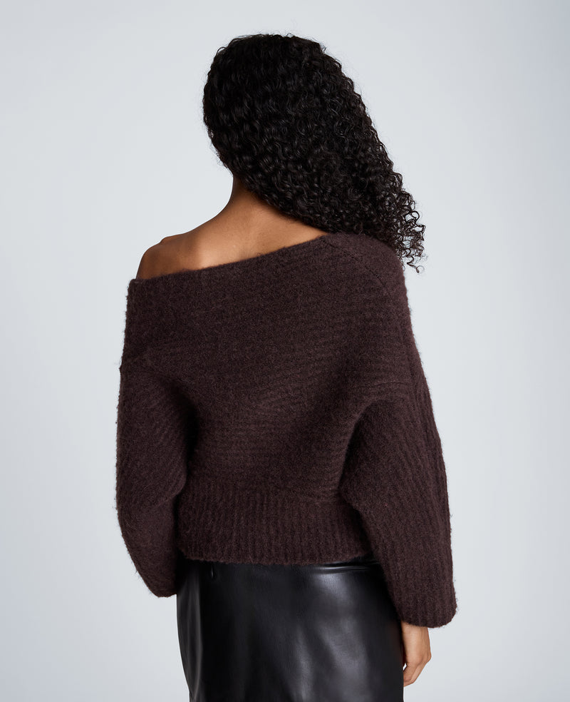 Kenneth Cole - Asymmetrical Drape Neck Chunky Sweater WOMENS SWEATER for Women