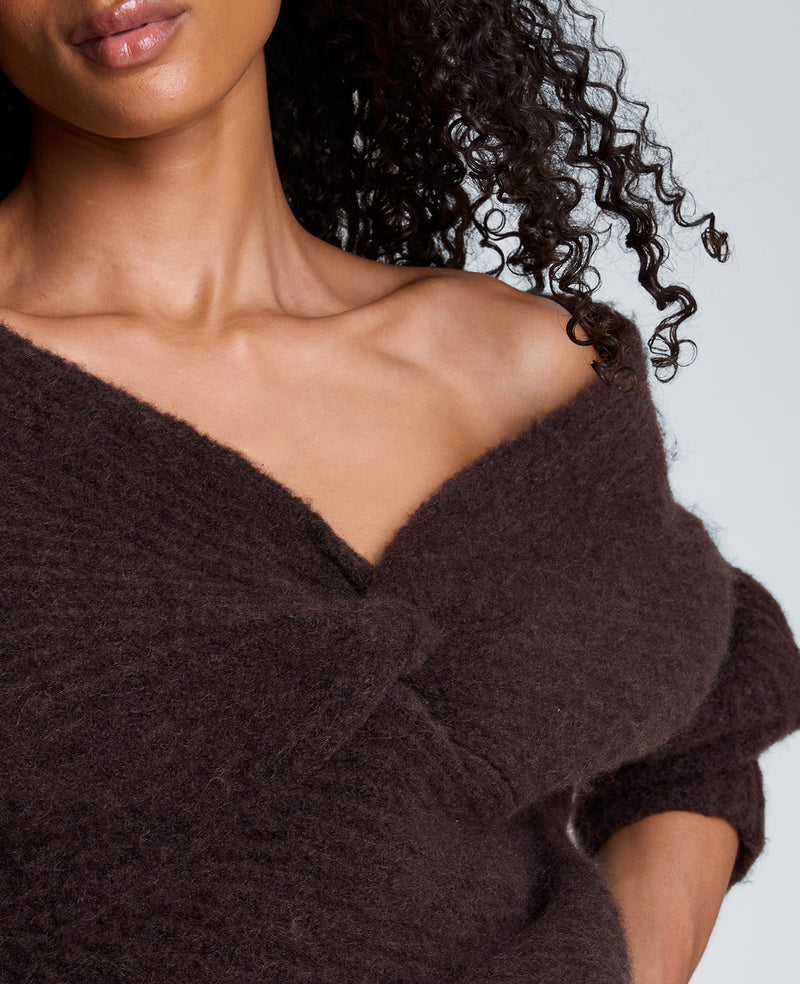 Kenneth Cole - Asymmetrical Drape Neck Chunky Sweater WOMENS SWEATER for Women