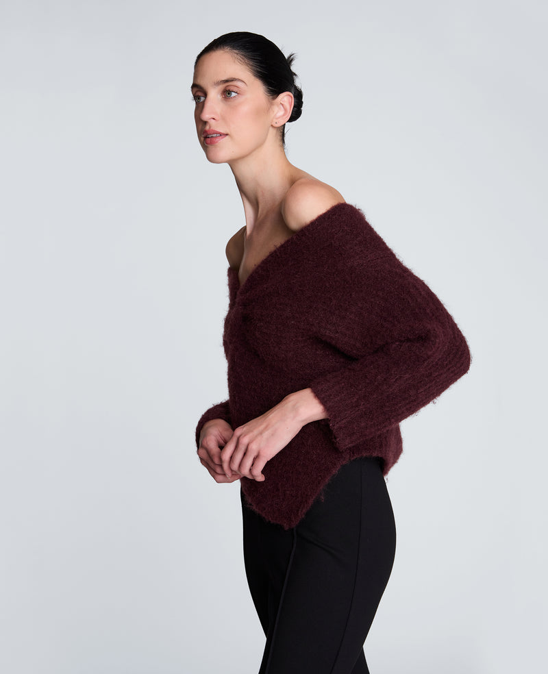 Kenneth Cole - Asymmetrical Drape Neck Chunky Sweater WOMENS SWEATER for Women