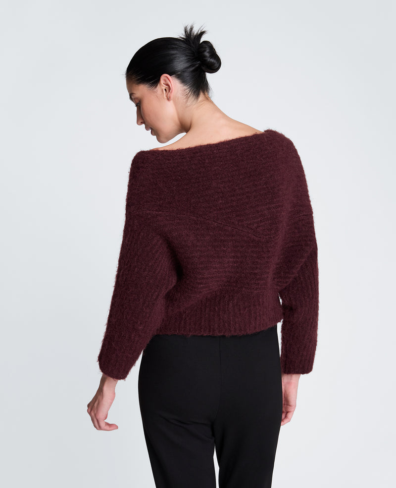 Kenneth Cole - Asymmetrical Drape Neck Chunky Sweater WOMENS SWEATER for Women