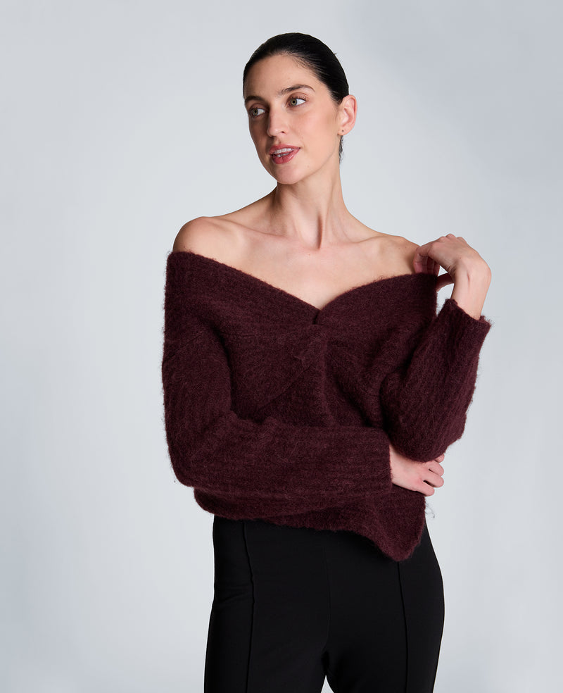 Kenneth Cole - Asymmetrical Drape Neck Chunky Sweater WOMENS SWEATER for Women