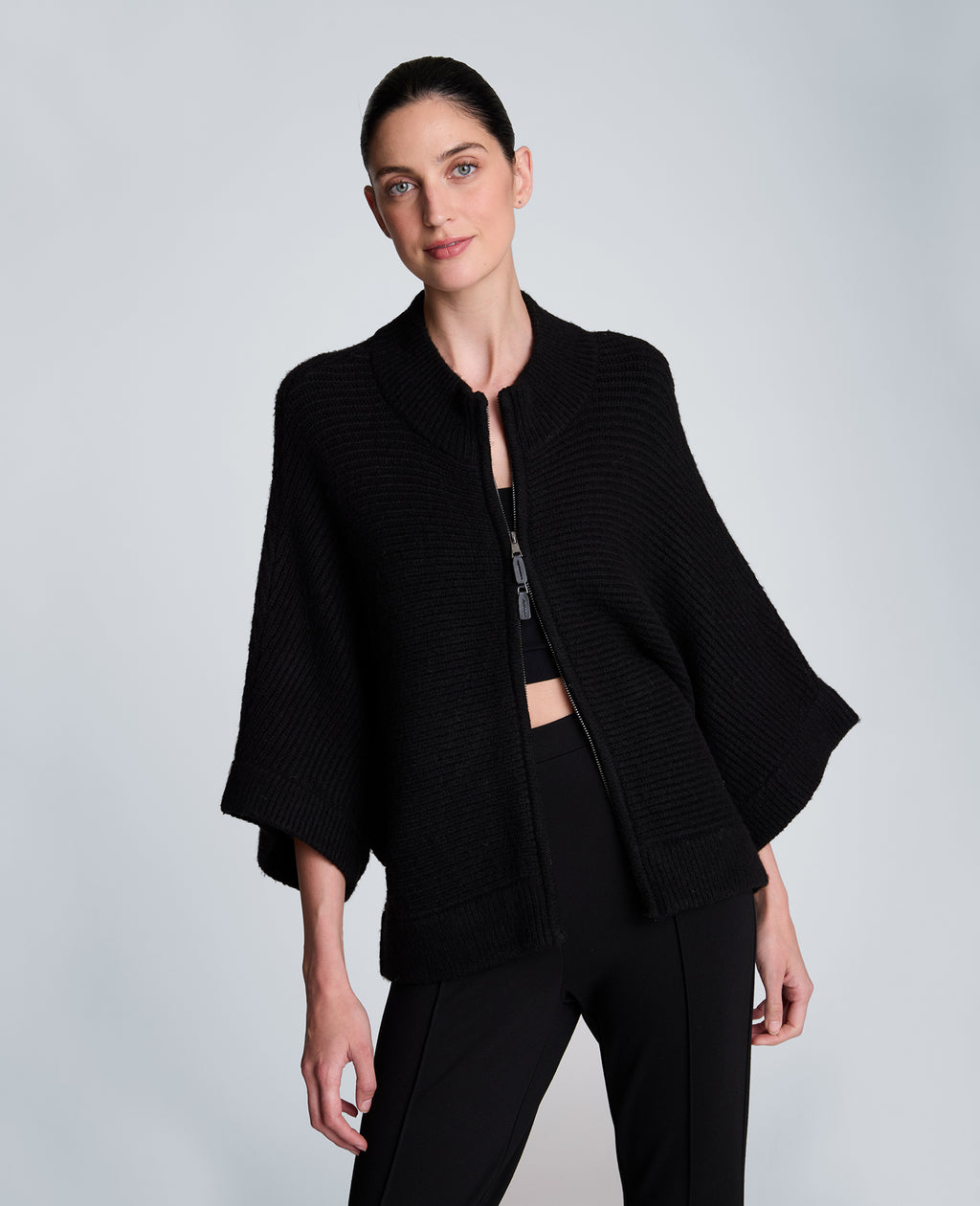 Kenneth Cole - Elbow Sleeve Doleman Zip Cardigan WOMENS SWEATER for Women 