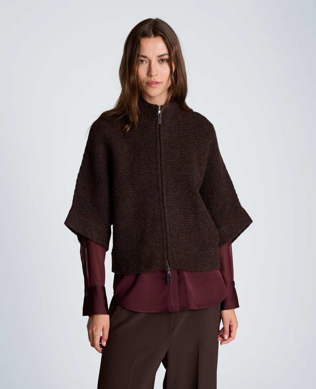 Kenneth Cole - Elbow Sleeve Doleman Zip Cardigan WOMENS SWEATER for Women 