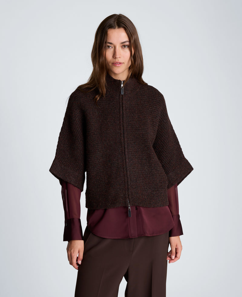 Kenneth Cole - Elbow Sleeve Doleman Zip Cardigan WOMENS SWEATER for Women