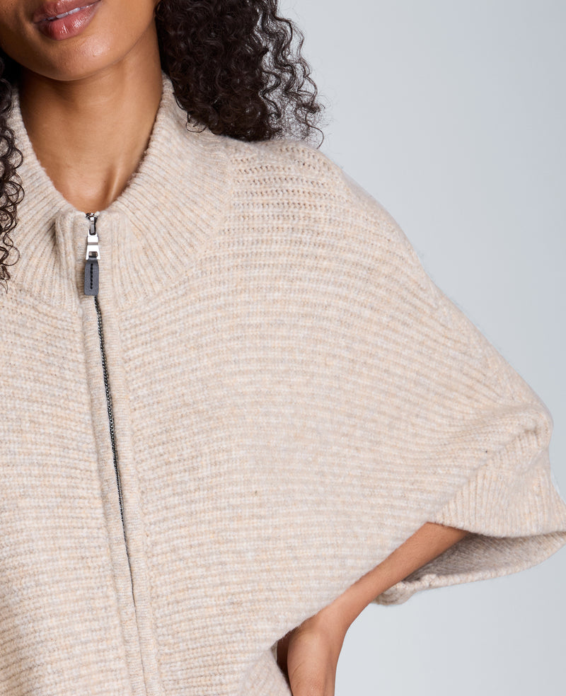 Kenneth Cole - Elbow Sleeve Doleman Zip Cardigan WOMENS SWEATER for Women