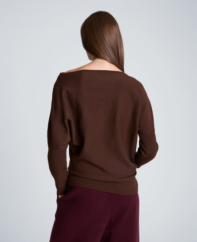 Kenneth Cole - Asymmetrical Drape Neck Jersey Body Sweater WOMENS SWEATER for Women