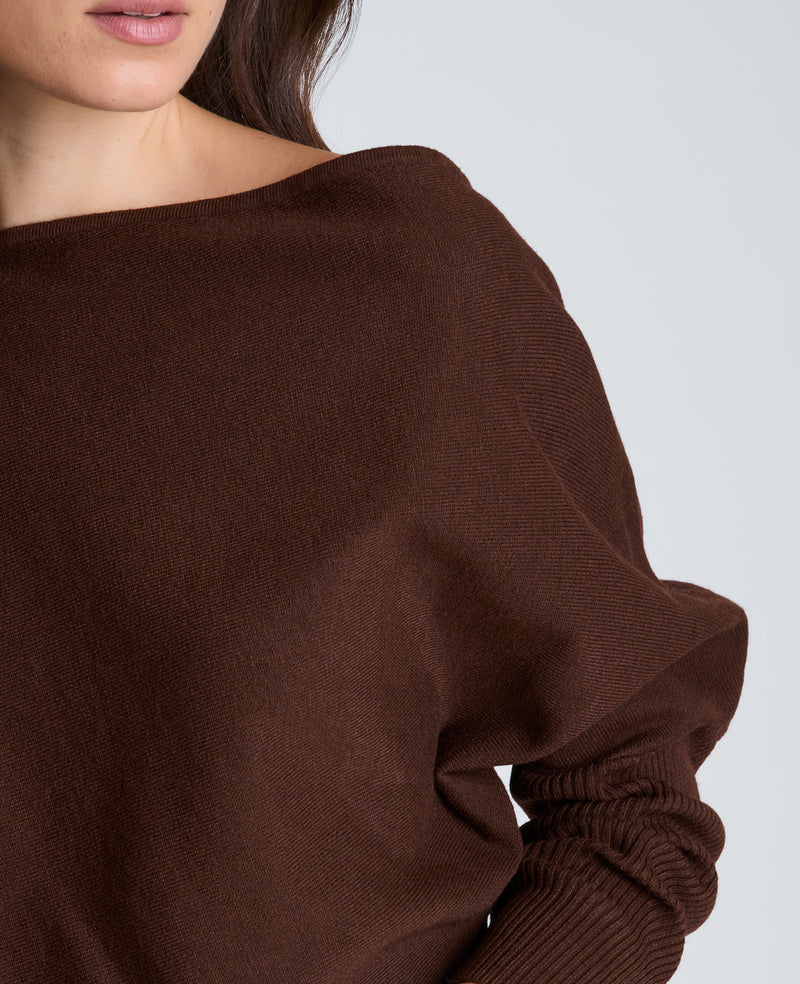 Kenneth Cole - Asymmetrical Drape Neck Jersey Body Sweater WOMENS SWEATER for Women