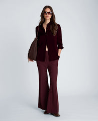 Long Sleeve Button Front Shirt with Sheer Yoke & Sleeves