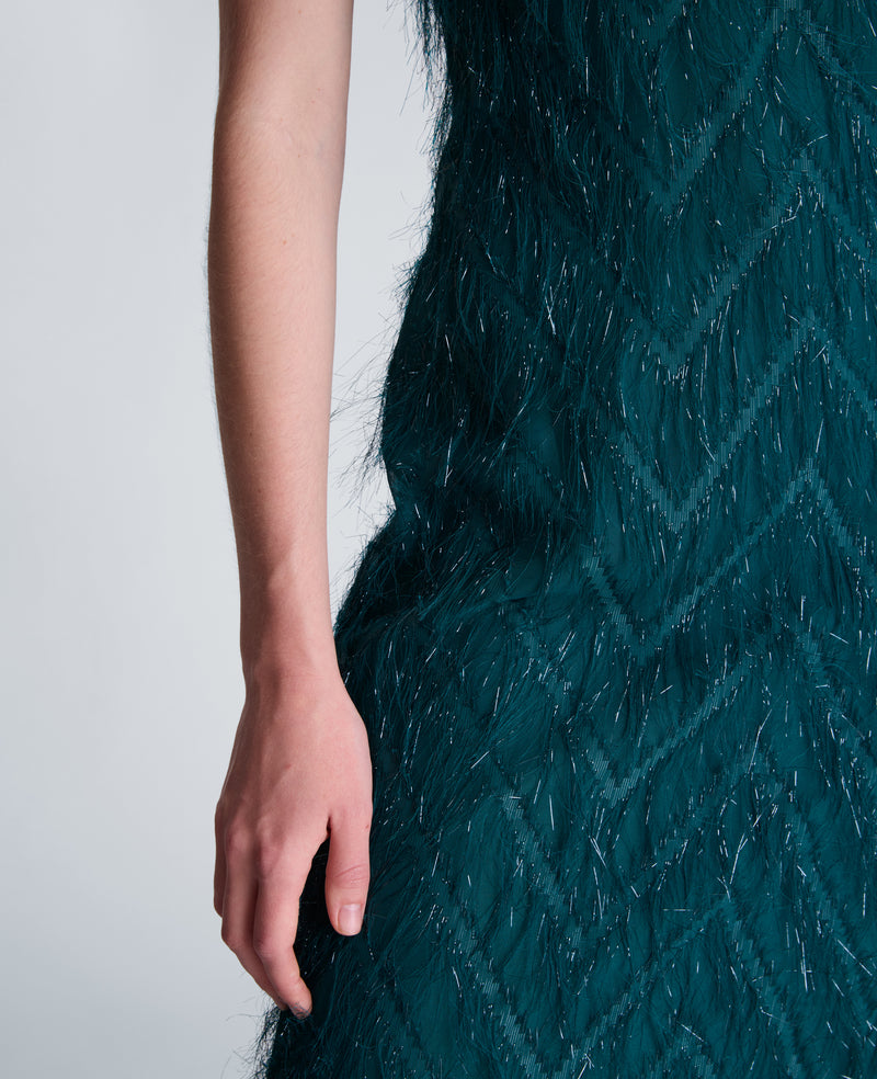 Kenneth Cole - Fringed Organza Midi Sheath Dress WOMENS DRESS for Women