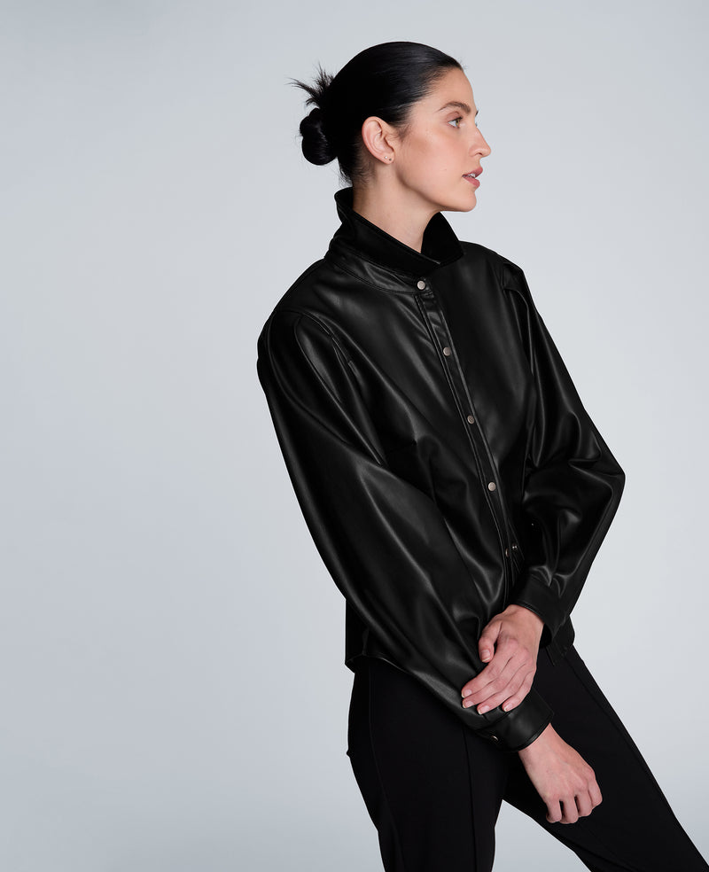 Kenneth Cole - Snap Front Pleated Long Sleeve Fitted Shirt WOMENS TOPS for Women