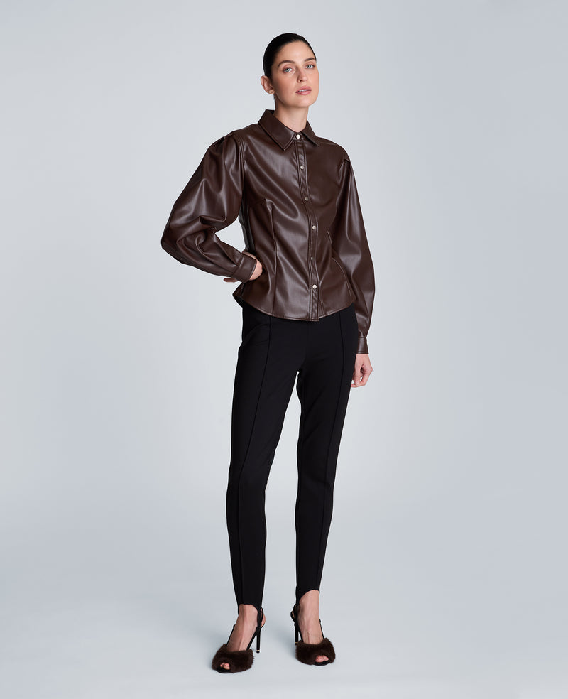 Kenneth Cole - Snap Front Pleated Long Sleeve Fitted Shirt WOMENS TOPS for Women