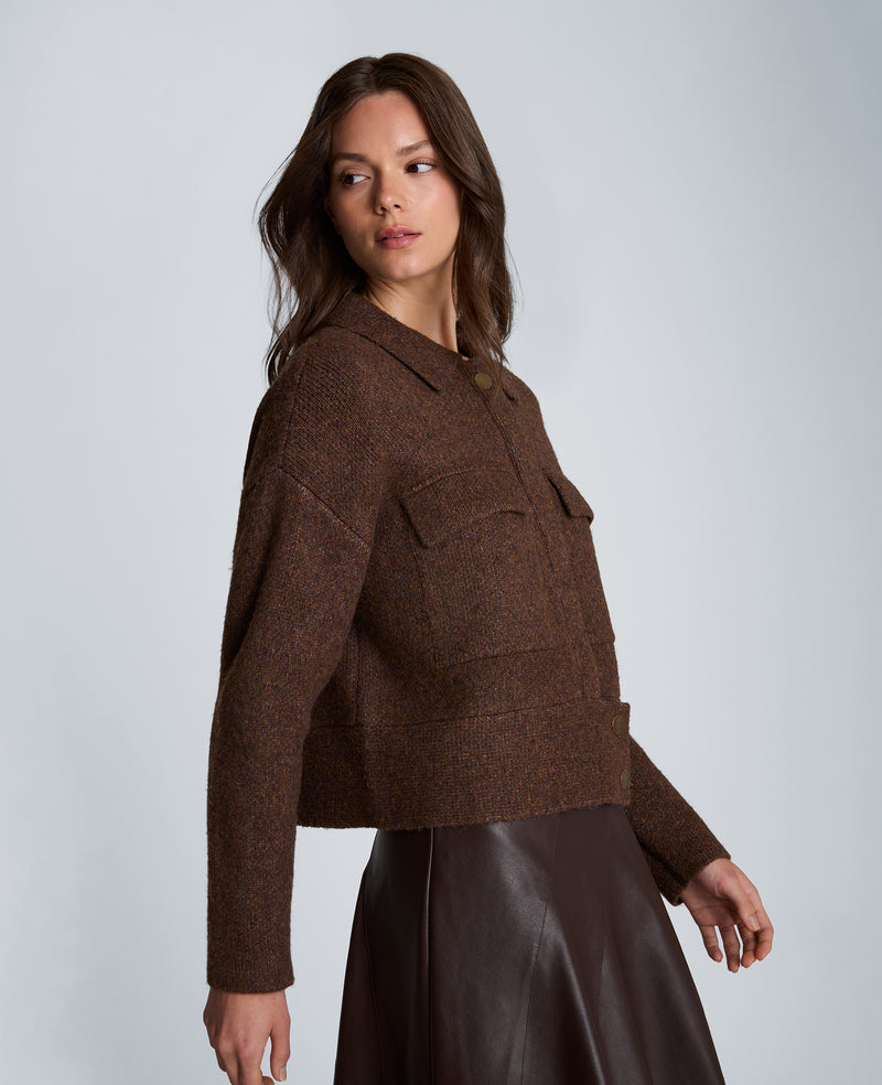 Kenneth Cole - Long Sleeve Utility Collar Jacket WOMENS SWEATER for Women