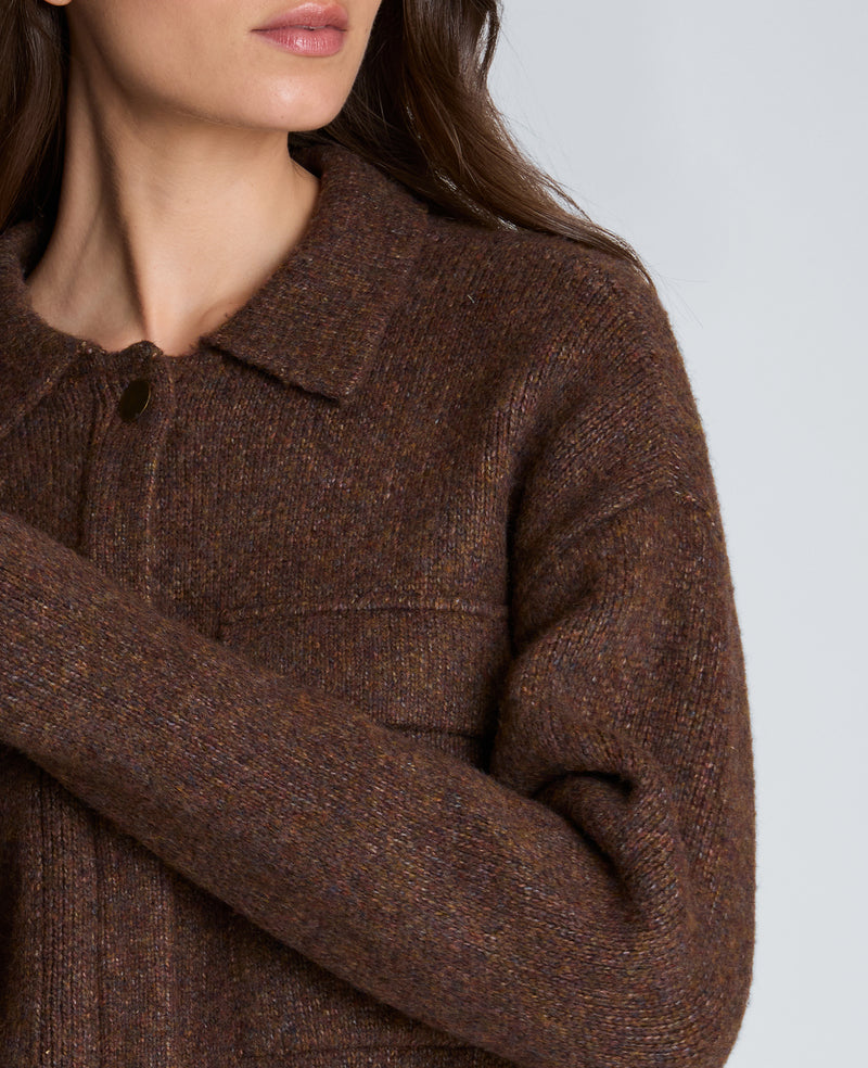 Kenneth Cole - Long Sleeve Utility Collar Jacket WOMENS SWEATER for Women
