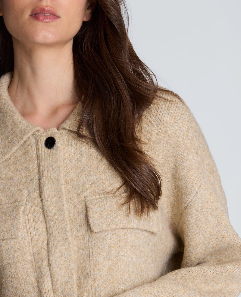 Kenneth Cole - Long Sleeve Utility Collar Jacket WOMENS SWEATER for Women