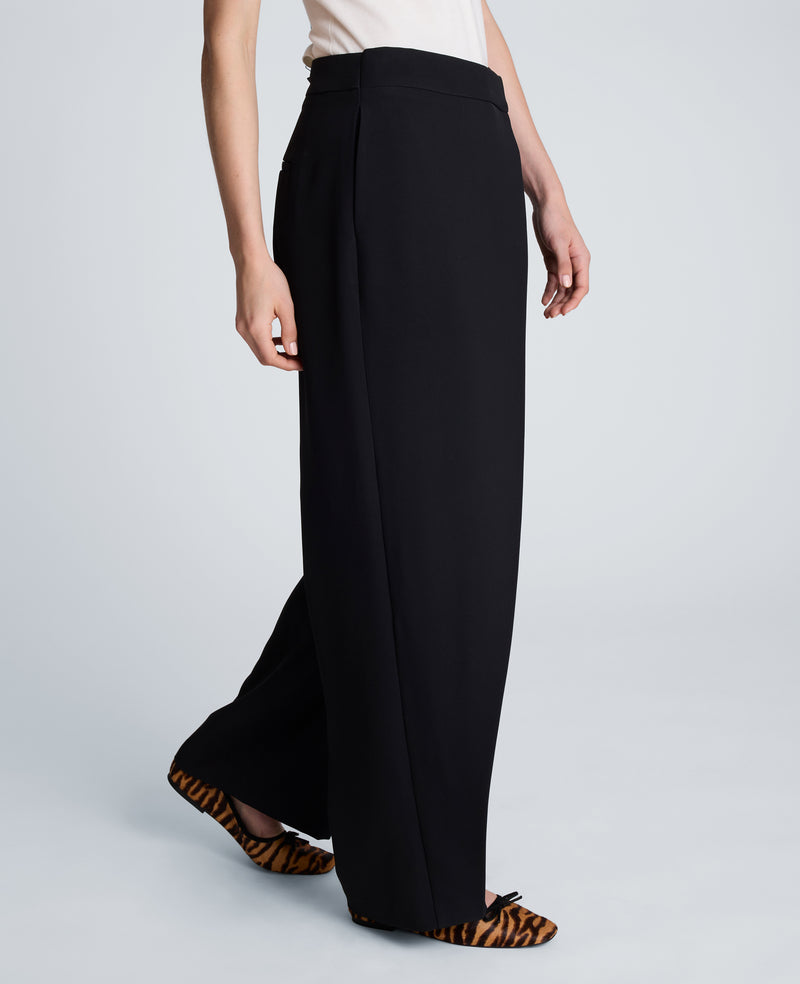 Kenneth Cole - Fly Front Wide Leg Asymmetrical Crossover Pant WOMENS PANTS for Women