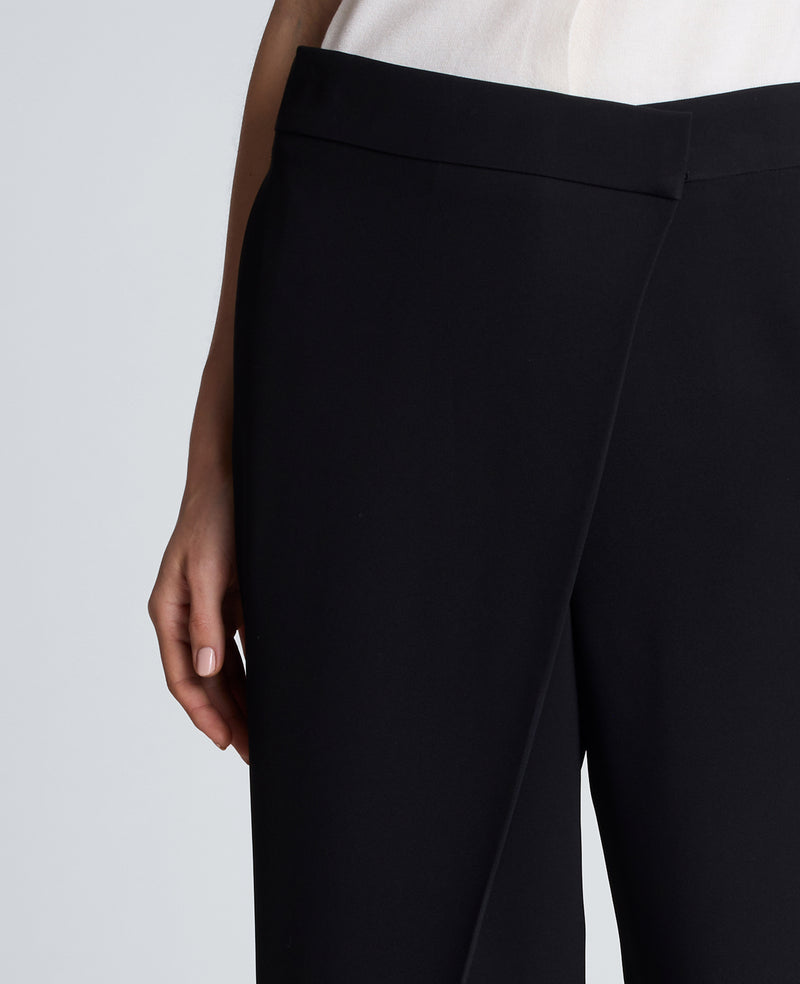 Kenneth Cole - Fly Front Wide Leg Asymmetrical Crossover Pant WOMENS PANTS for Women