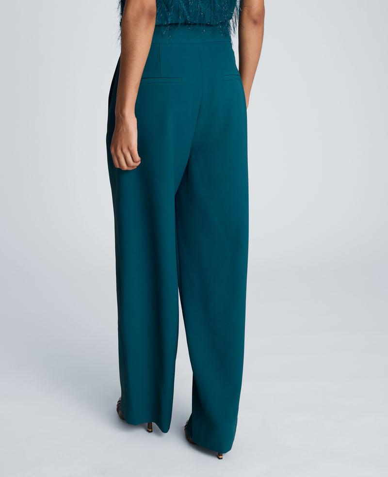 Kenneth Cole - Fly Front Wide Leg Asymmetrical Crossover Pant WOMENS PANTS for Women