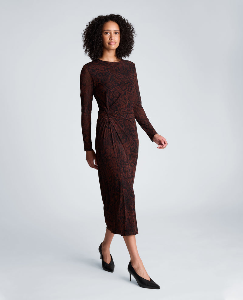 Kenneth Cole - Knot Long Sleeve Midi Dress WOMENS DRESS for Women