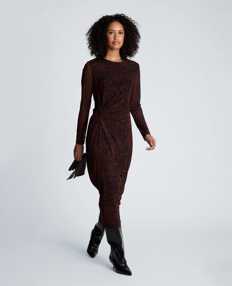 Kenneth Cole - Knot Long Sleeve Midi Dress WOMENS DRESS for Women