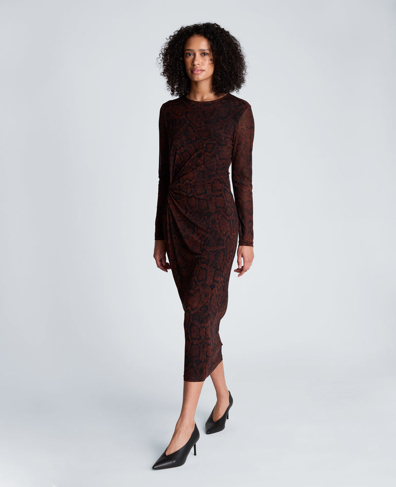 Kenneth Cole - Knot Long Sleeve Midi Dress WOMENS DRESS for Women