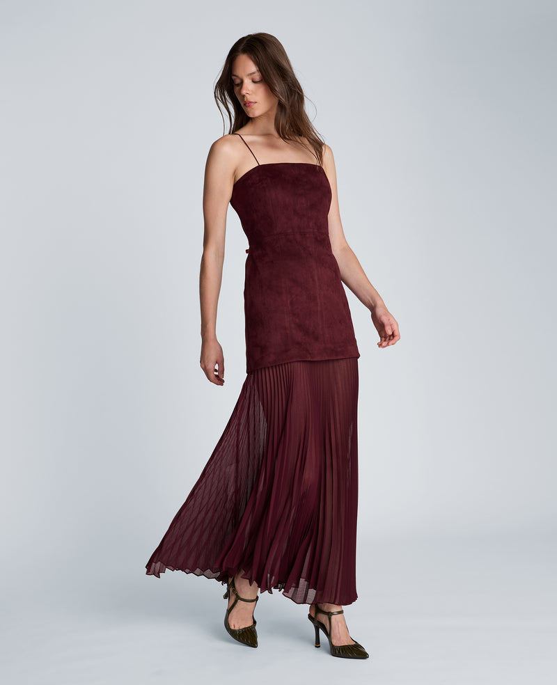 Kenneth Cole - Combo Pleated Midi Dress WOMENS DRESS for Women