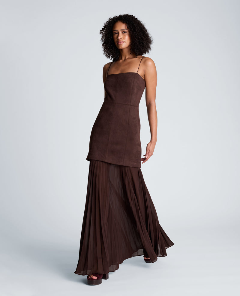 Kenneth Cole - Combo Pleated Midi Dress WOMENS DRESS for Women