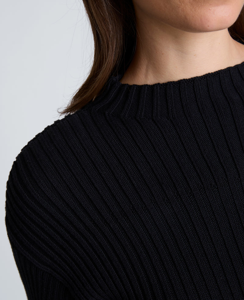 Kenneth Cole - Long Sleeve Asymmetrical Rib Mock Neck Sweater WOMENS SWEATER for Women