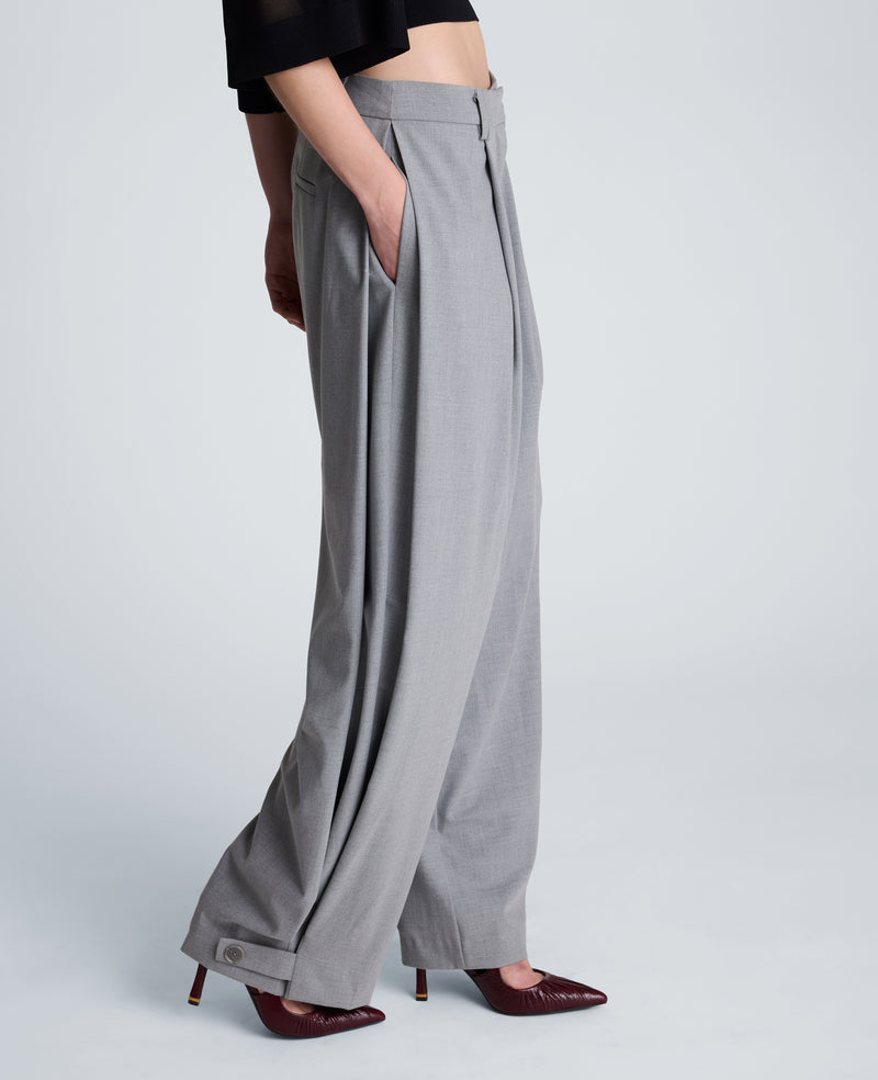 Kenneth Cole - Fly Front Wide Leg Accordion Side Pleat Pant WOMENS PANTS for Women