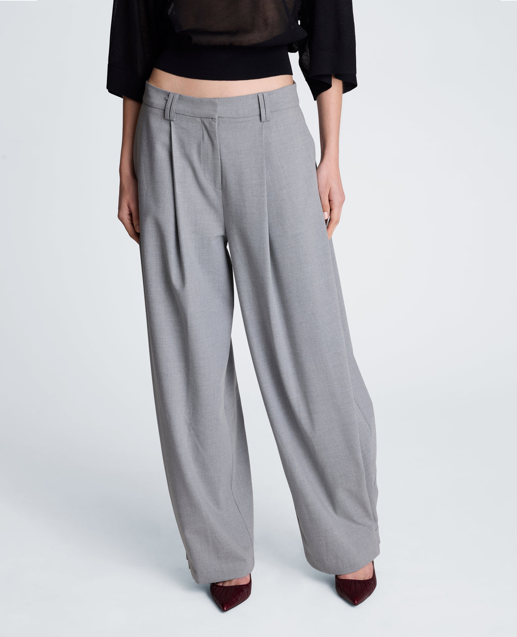 Kenneth Cole - Fly Front Wide Leg Accordion Side Pleat Pant WOMENS PANTS for Women 