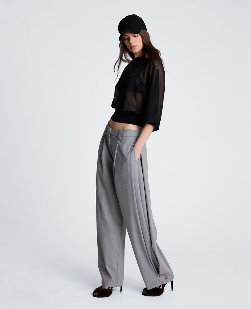 Kenneth Cole - Fly Front Wide Leg Accordion Side Pleat Pant WOMENS PANTS for Women