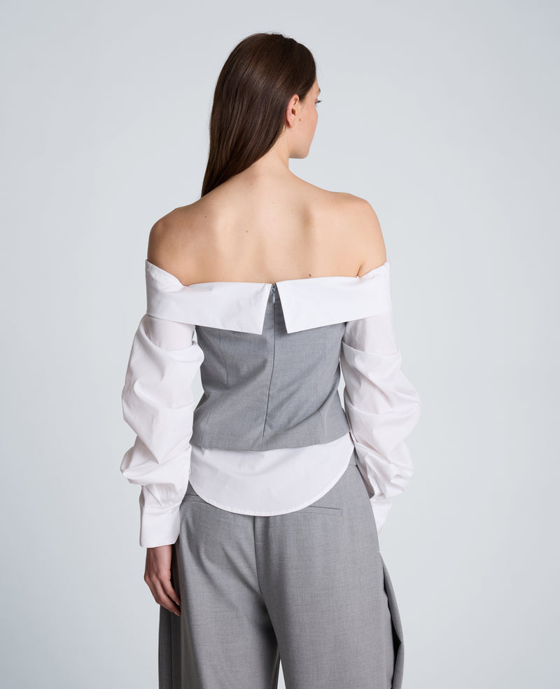 Kenneth Cole - Off-Shoulder Pleated Sleeve Bustier Top WOMENS TOPS for Women