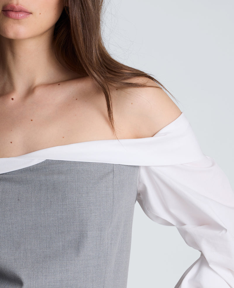 Kenneth Cole - Off-Shoulder Pleated Sleeve Bustier Top WOMENS TOPS for Women