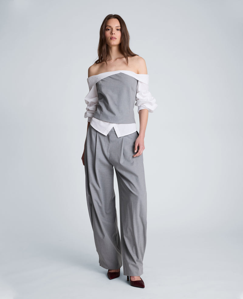Kenneth Cole - Off-Shoulder Pleated Sleeve Bustier Top WOMENS TOPS for Women