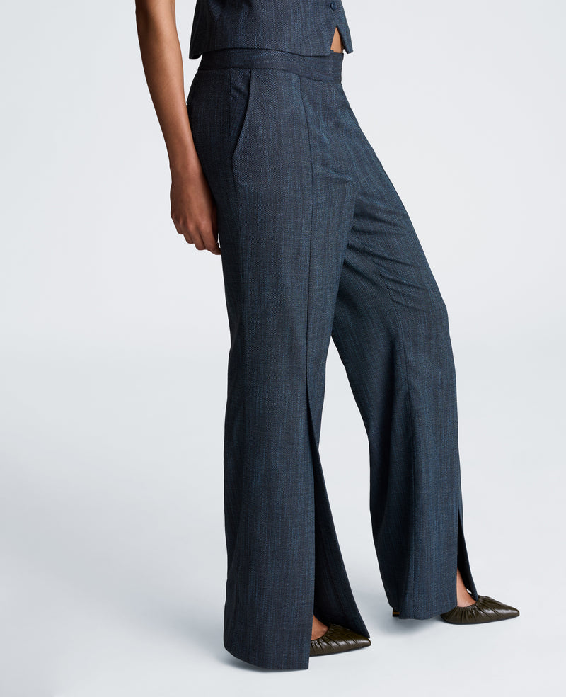 Kenneth Cole - High Rise Fly Front Flare Pant with Slit WOMENS PANTS for Women