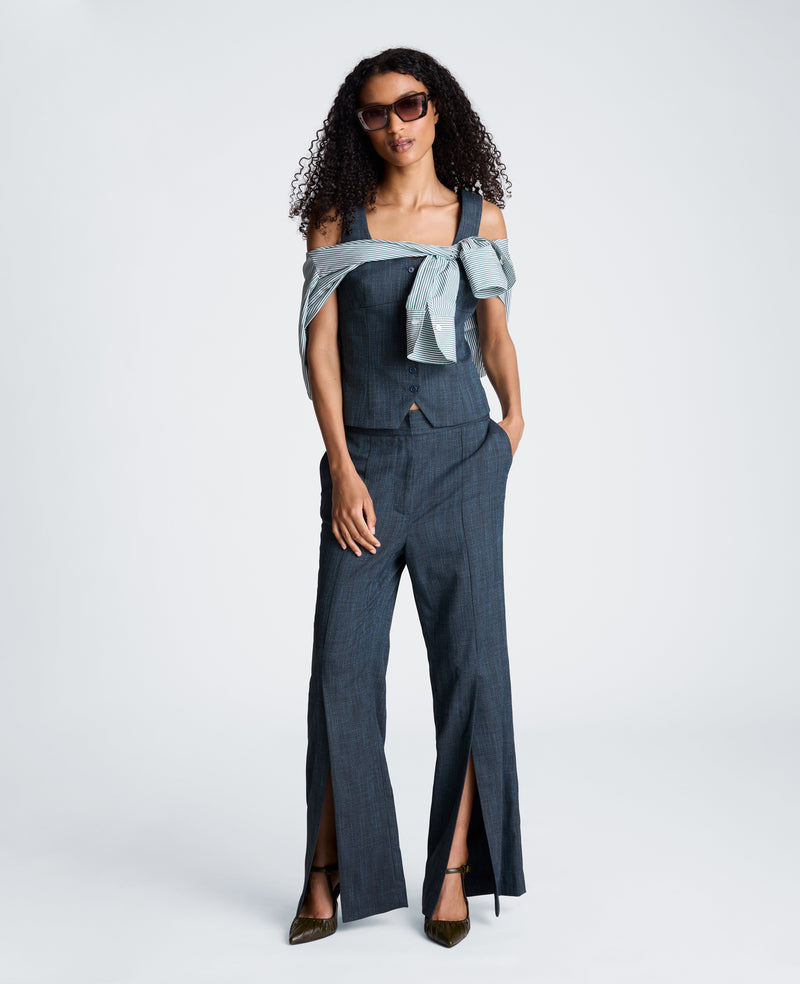 Kenneth Cole - High Rise Fly Front Flare Pant with Slit WOMENS PANTS for Women
