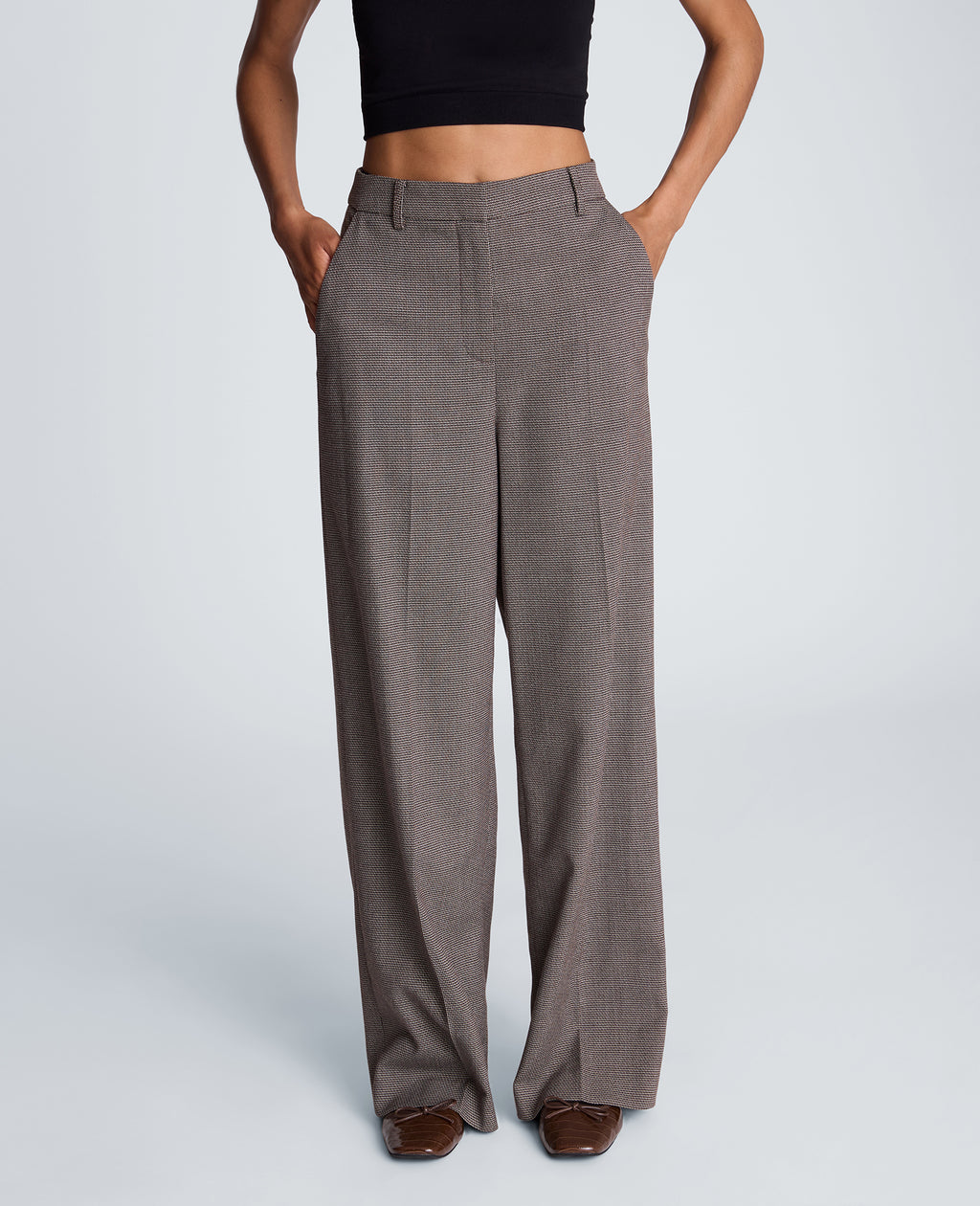 Kenneth Cole - Fly Front High Rise Wide Leg Pants with Slash Pocket WOMENS PANTS for Women 